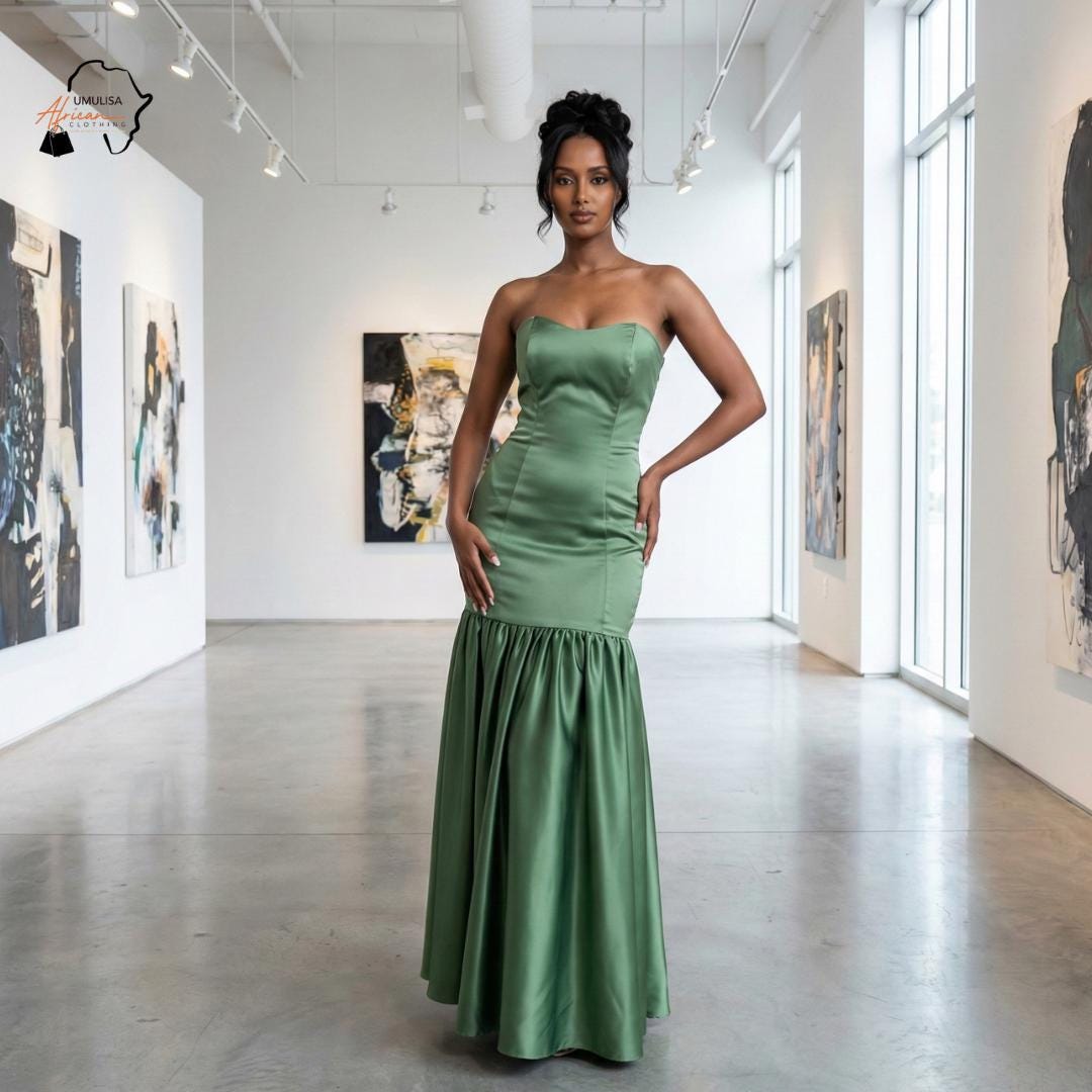 Formal African Dress Emerald Green - Etsy