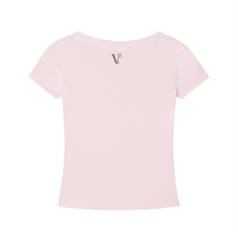 T-shirt slim fit con scollo a V in Tencel, maglietta corta ecologica da donna, morbida e aderente, a maniche corte, ideale per l'estate, casual ed elegante, perfetta per l'ufficio. immagine 10