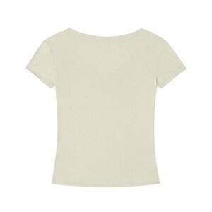 T-shirt slim fit con scollo a V in Tencel, maglietta corta ecologica da donna, morbida e aderente, a maniche corte, ideale per l'estate, casual ed elegante, perfetta per l'ufficio. immagine 14