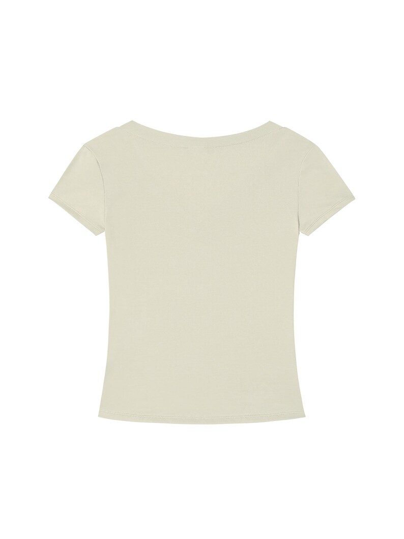 T-shirt slim fit con scollo a V in Tencel, maglietta corta ecologica da donna, morbida e aderente, a maniche corte, ideale per l'estate, casual ed elegante, perfetta per l'ufficio. immagine 14