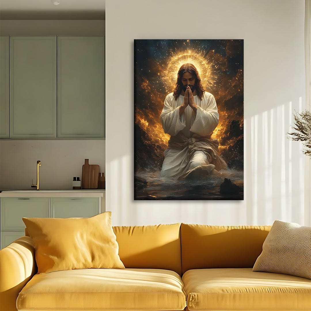 Jesus Christ Canvas Wall Art, Religious Print Painting, Praying Jesus ...