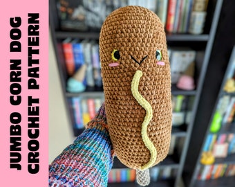 Jumbo Corn Dog Crochet Pattern - Crochet Plushie | Crochet Pillow