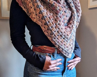 Granny Shawl and Wrap Crochet Pattern, One-Row Repeat Design, PDF Download & Video Tutorial