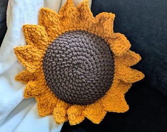 Sonnenblume Kissen Häkelanleitung (PDF Download)