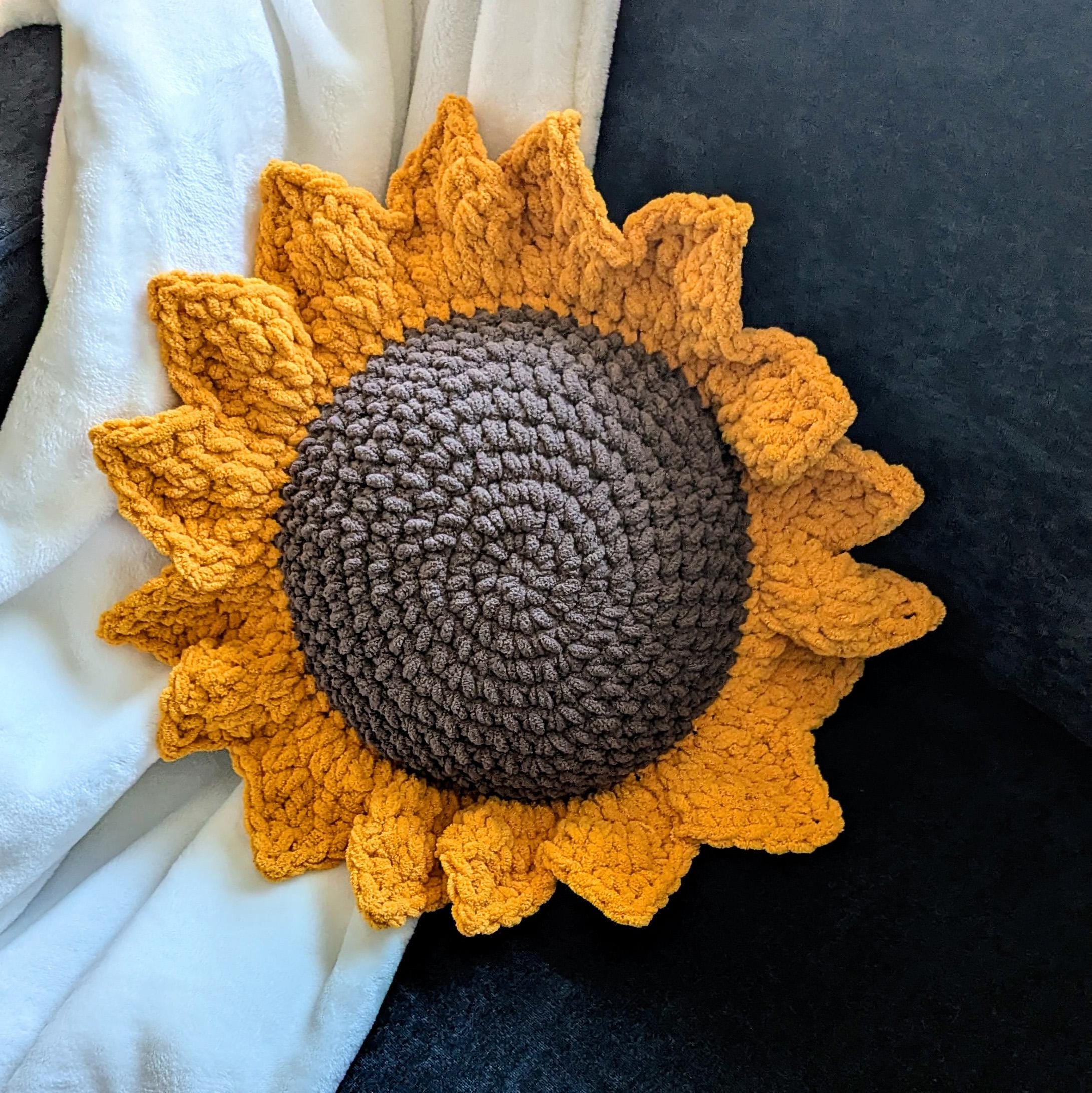 28 Large Sunflower Crochet Patterns: Brighten Your Home with DIY Decor 15 Sunflower Pillow Crochet