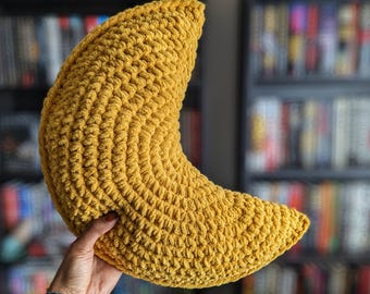 Easy Moon Pillow Crochet Pattern for Beginners | Neck Pillow (PDF Download + Video Tutorial)
