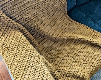 Cozy Nights Easy Chunky Crochet Blanket Pattern for Beginners (PDF Download)