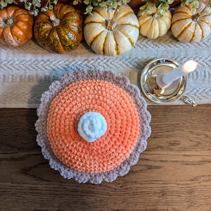 Easy Pumpkin Pie Crochet Pattern | Plushie and Pillow | Thanksgiving and Fall Decor (PDF Download)