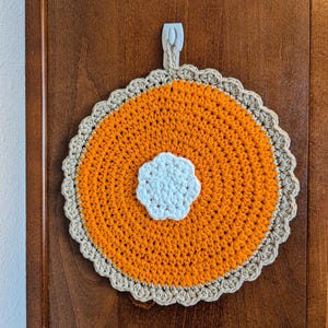Pumpkin Pie Potholder Crochet Pattern | Thanksgiving and Fall Decor (PDF Download)