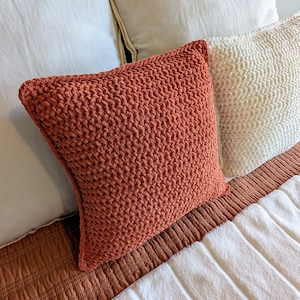 Easy Sweater Weather Pillow Crochet Pattern for Home Decor | No Sew Design