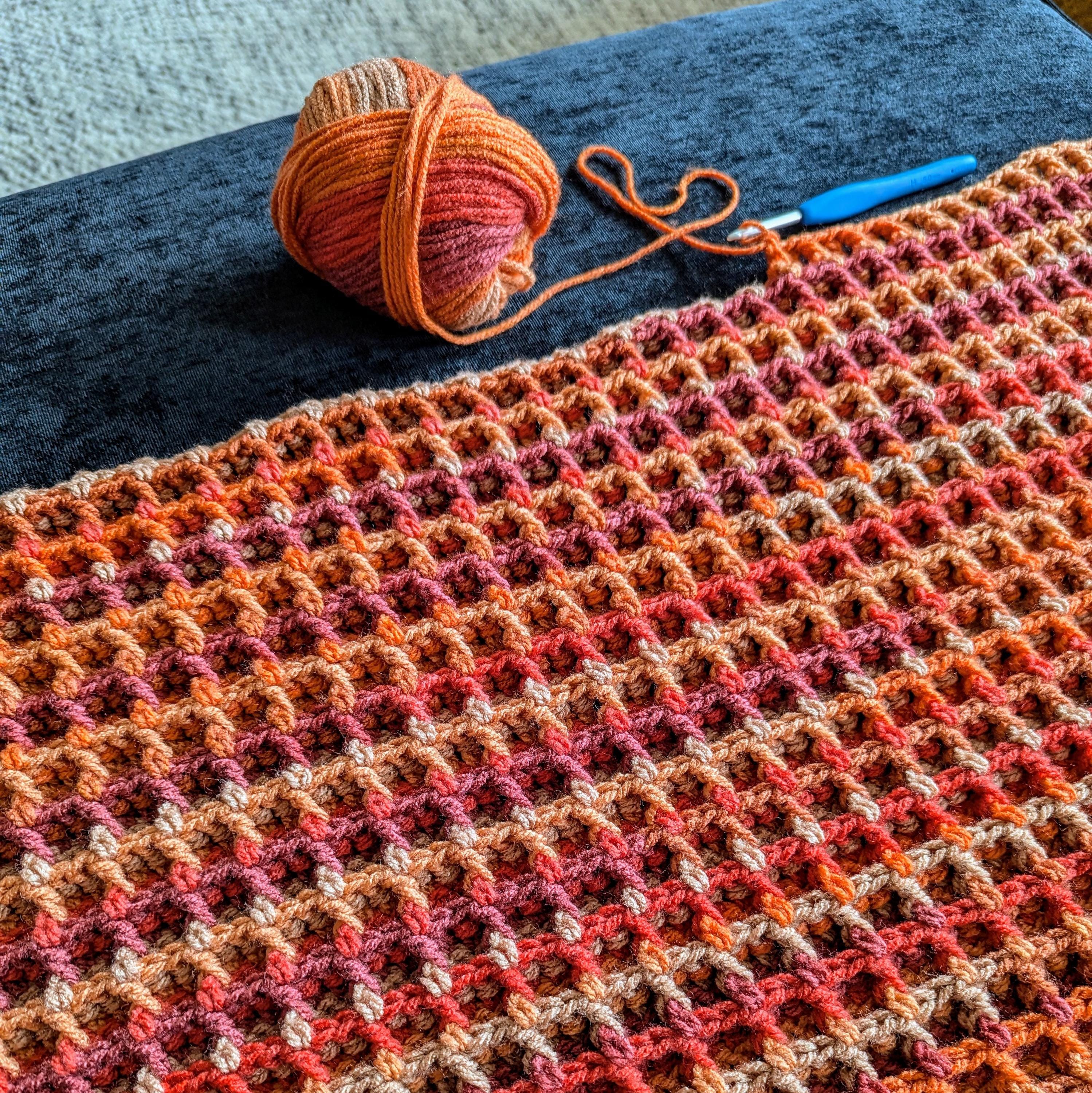 Waffle Stitch Crochet Blanket