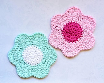 Easy Flower Coaster Crochet Pattern for Beginners (PDF Download)