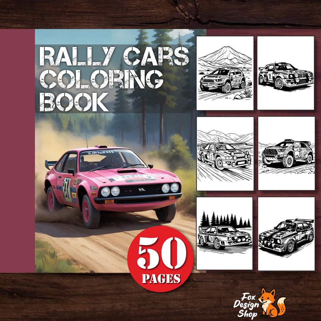 Ford Rally Car Coloring Rally Cars Coloring Book XXL: Realistic Racing Car Coloring Book for ...