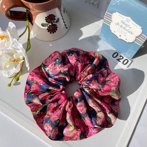100% Silk Handmade Large Silk Scrunchie for Hair, Elegant Hair Tie, Luxurious Silk Hair Tie