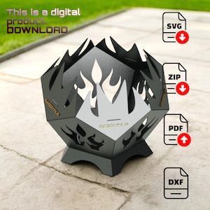 Geometric Sphere Fire Pit Plans | Metal Orb Fire Pit | CNC Laser Cut DXF Files