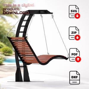 DIY CNCサンラウンジャースイング設計図 – 吊り下げ式サンベッドチェア – PDF & DXFデジタルダウンロード