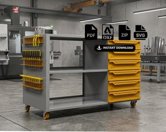 Industrial Rolling Tool Cart Plans | Modular Workbench, No-Weld Design (DXF PDF SVG)
