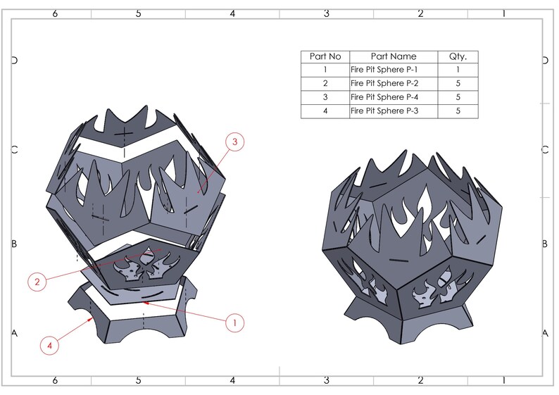 Geometric Pits Geometric Sphere Fire Pit Plans | CNC Laser Cut DXF Files (digital ...