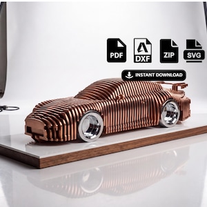Laser Cut Metal Sports Car Plans | 1-12 1-18 Scale Model | DXF Svg PDF Files | CNC Laser Cutting Project | Digital Download