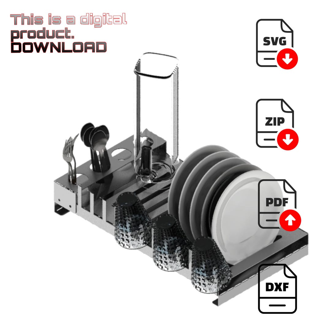 Kitchen Glass Rack Making DIY Kitchen Dish Rack | Plate & Glass Organizer | Digital Download PDF ...
