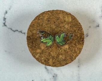 Bluebell stud earrings orange