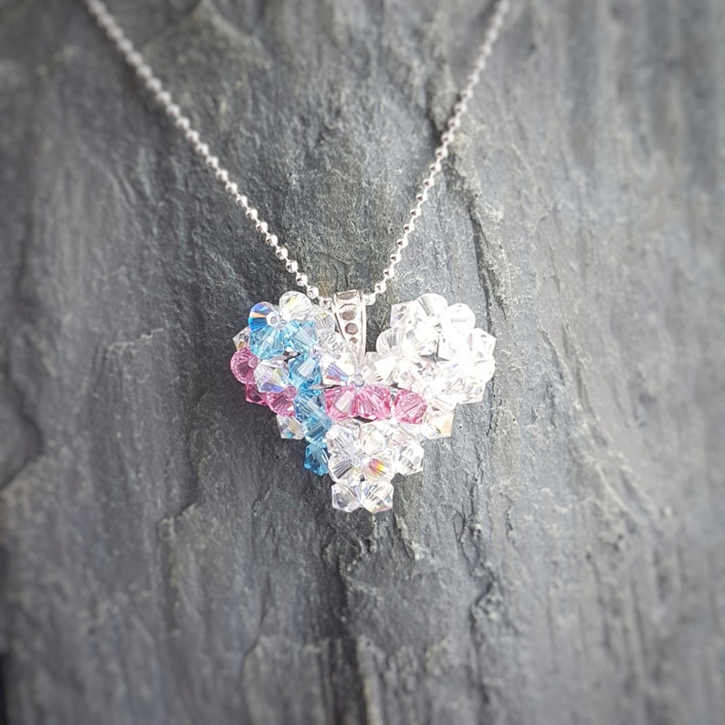 Stillbirth Awareness Ribbon of Hope Heart Necklace Baby Loss Etsy