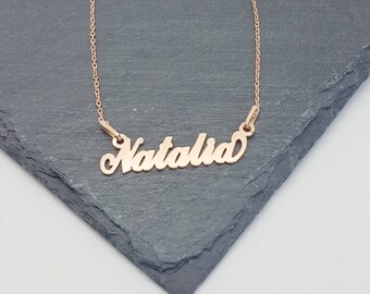 Natalia Name Necklace With 24k Gold 