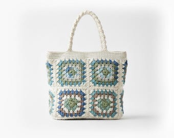 Granny Square Crochet Tote Bag Pattern | Easy Beginner PDF