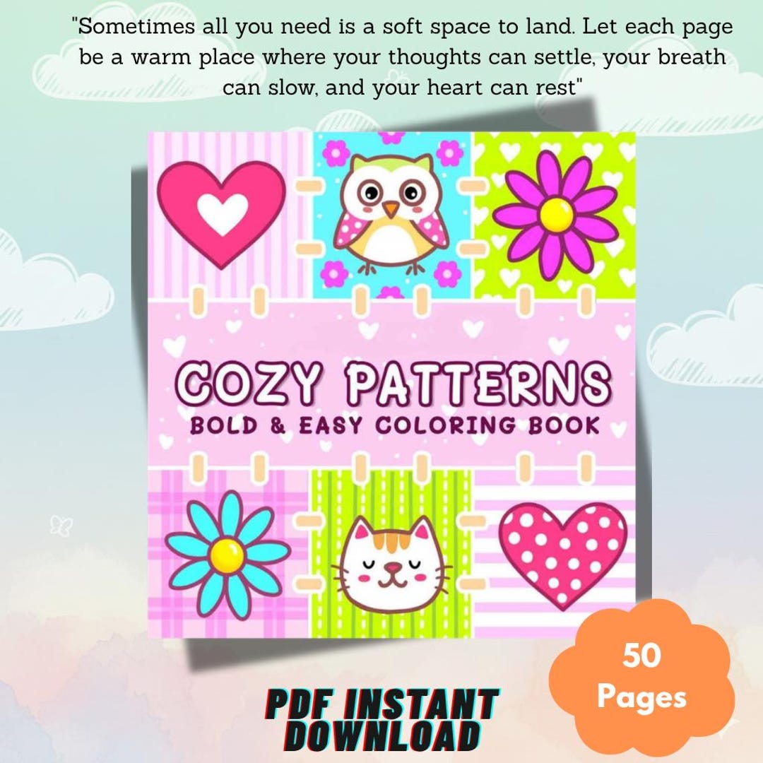 GET 50-60% OFF- Cozy Patterns Coloring Book – Bold Easy Designs for ...
