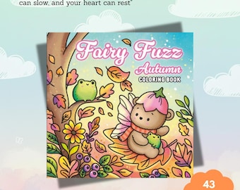 5 livros por 60% de desconto - Livro de colorir Fairy Fuzz Outono: Animais Mágicos de Fadas, Desenhos da Floresta (Download Digital)