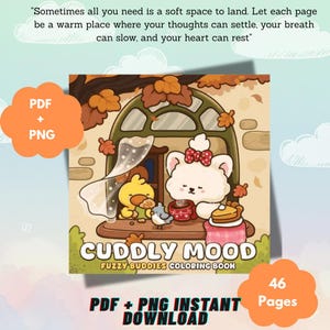 50-60% de descuento / Lindas páginas para colorear de otoño acogedoras en PDF y PNG, libro de té y repostería de calabaza saludable, estética Kawaii atrevida y fácil para relajarse (descargar)