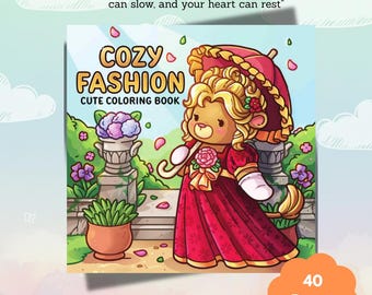 KRIJG 40-50% KORTING - Cozy Fashion: Een vrolijk en makkelijk kleurboek met trendy, tijdloze stijlen en eenvoudige illustraties (digitale download)