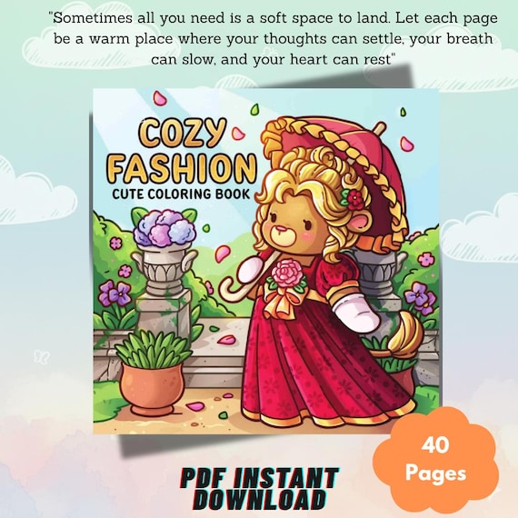 GET 50-60% OFF - Cozy Fashion: Bold Easy Coloring Book, Trendy Timeless Styles, Simple Illustrations (Digital Download)