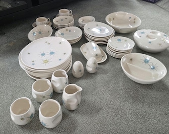 Mid Century Franciscan Atomic Starburst Dinnerware Set | Vintage 1950s MCM Kitchenware