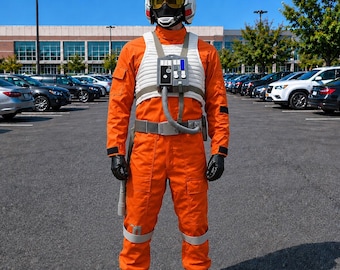 Star Wars X-Wing Pilot Flight Suit With Vest | Custom Rebel Alliance Fighter Pilot Cosplay | Full Jumpsuit Set