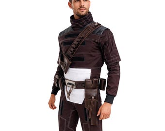 Mandalorian Din Djarin Costume Beskar Suit with Belt Holster Set