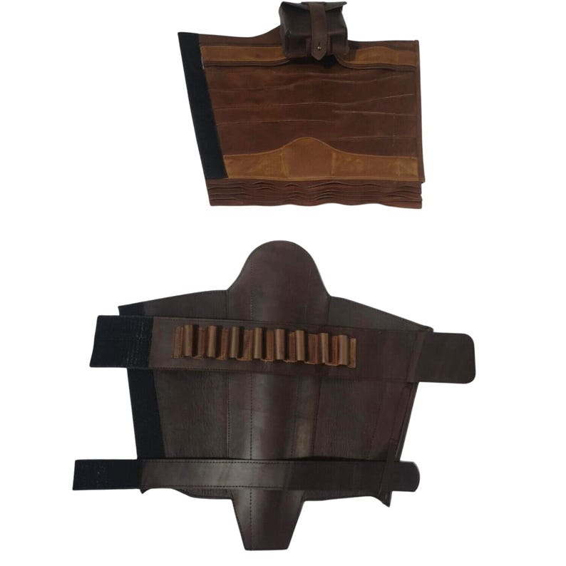 Mandalorian Din Djarin Äkta Läder Benrustning | Handgjord Star Wars Cosplay Rekvisita Anpassad Passform bild 5