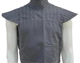 Star Wars Mandalorian Flak Weste mit Nackenschutz - Boba Fett inspirierte Kopfgeldjäger Rüstungsweste für Cosplay