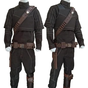 Din Djarin Mandalorian Cosplay-kostym med bälte | Star Wars 3-delad prisjägare-flygdräkt | Beskar-dräkt bild 2