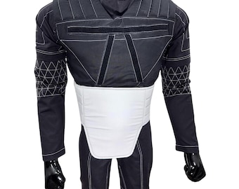 Mandalorian Flight Suit Cosplay - Star Wars Kopfgeldjäger Kostüm, schwarzes Mandalorian Outfit 3-teilig