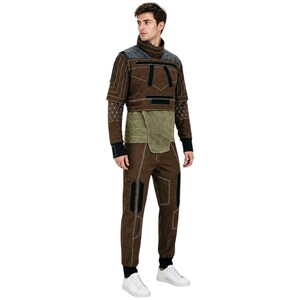 Din Djarin Mandalorian-kostym för män | Säsong 1 Pre-Beskar brun kostym | Star Wars Bounty Hunter Cosplay-present bild 2