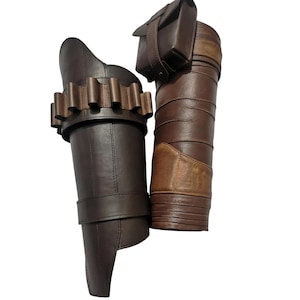 Mandalorian Din Djarin Äkta Läder Benrustning | Handgjord Star Wars Cosplay Rekvisita Anpassad Passform bild 2