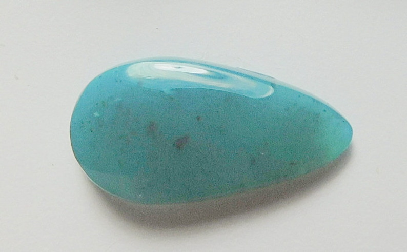 Gem silica Designer cab agatized Chrysacolla buff top long drop cabochon from the Inspiration mine Mine Arizona 4.06 ct.