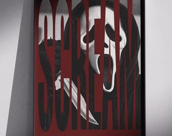 Scream 1996 Movie Poster - Minimalist Slasher Film Wall Art Print - Cinematic Home Decor