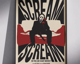 Scream 1996 Movie Poster - Minimalist Slasher Film Wall Art Print - Cinematic Home Decor