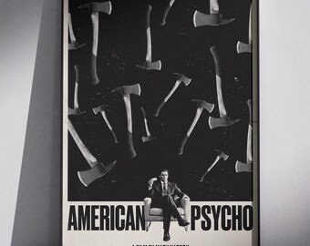 American Psycho Movie Poster | Dark Cinematic Wall Art | Horror Film Print | Modern Interior Decor