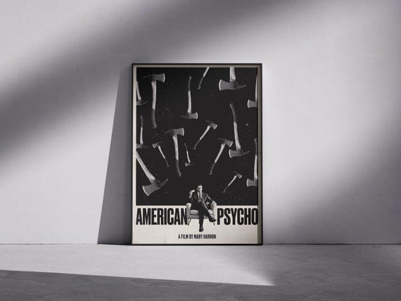 American Psycho Movie Poster | Dark Cinematic Wall Art | Horror Film Print | Modern Interior Decor