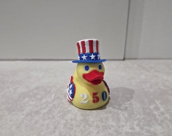 USA 250th Anniversary Duck | Patriotic PLA Printed Duck Decor | American Independence Collectible | Red White Blue Duck Gift