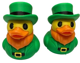 Leprechaun Duck Figure – St. Patrick’s Day Lucky Charm Desk Decor
