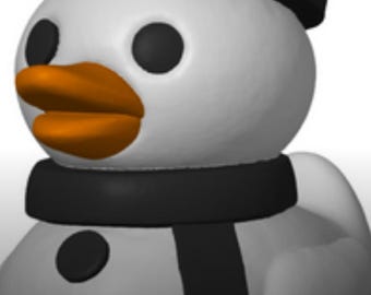 Snowman Duck Figurine | Winter Desk Decor